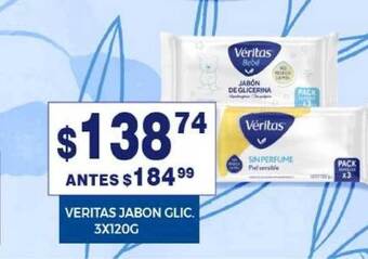 El Abastecedor Veritas Jabon Glic. 3x120g oferta