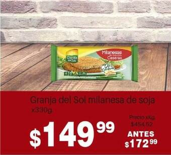 El Abastecedor Granja Del Sol Milanesa De Soja X330g oferta