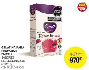 Emeth gelatina para preparar sabores seleccionados