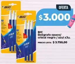 Supermayorista Vital Bic bolígrafo opaco/ cristal negro/azul oferta