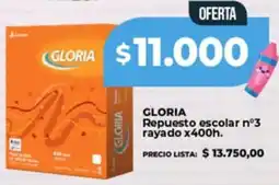 Supermayorista Vital Gloria repuesto escolar nº3 rayado oferta