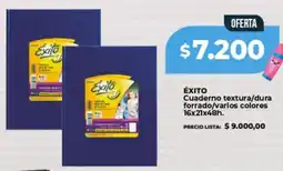 Supermayorista Vital Éxito cuaderno textura/dura forrado/varios colores 16x21 oferta