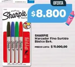 Supermayorista Vital Sharpie marcador fino surtido básico bx4 oferta
