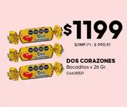 Diarco DOS CORAZONES Bocaditos x 26 Gr. oferta