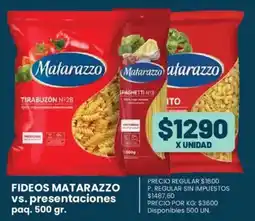 Supermercados Vea Matarazzo fideos oferta