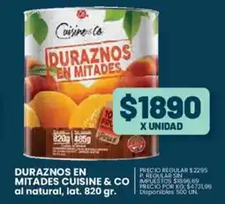 Supermercados Vea Cuisine & Co duraznos en mitades oferta
