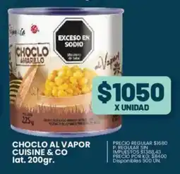Supermercados Vea Cuisine & Co choclo al vapor oferta