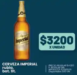 Supermercados Vea Imperial cerveza rubia, bot. oferta