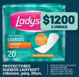 Supermercados Vea Ladysoft protectores diarios clásicos, paq. oferta