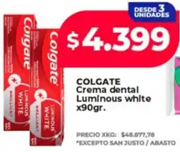 Supermayorista Vital Colgate crema dental luminous white oferta