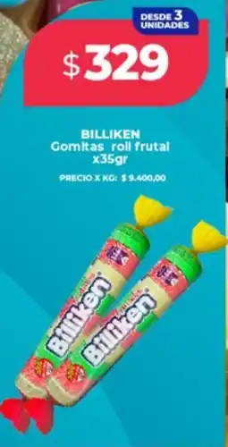 Supermayorista Vital Billiken gomitas roll frutal oferta