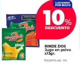 Supermayorista Vital Rinde dos jugo en polvo oferta