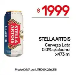 Nini Mayorista Stella artois cerveza lata 0.0% s/alcohol oferta
