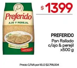 Nini Mayorista Preferido pan rallado c/ajo & perejil oferta