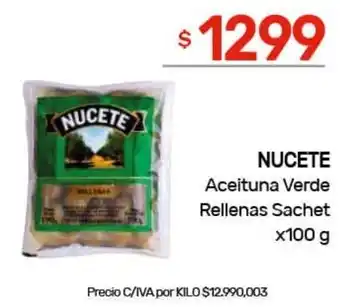 Nini Mayorista Nucete aceituna verde rellenas sachet oferta