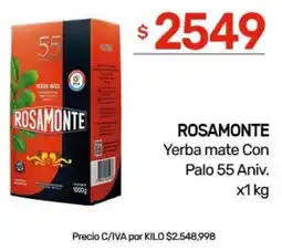 Nini Mayorista Rosamonte yerba mate con palo 55 aniv. oferta