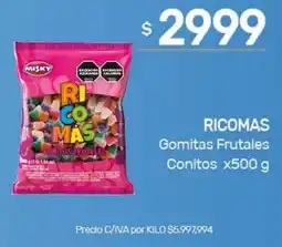 Nini Mayorista Ricomas gomitas frutales conitos oferta