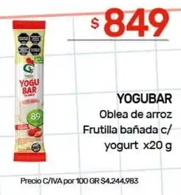 Nini Mayorista Yogubar oblea de arroz frutilla bañada c/ yogurt oferta