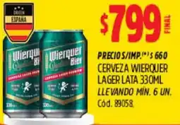 Supermercados Yaguar Wierquer lager cerveza lata oferta