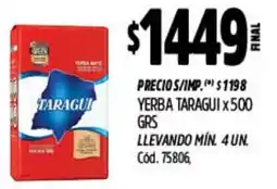 Supermercados Yaguar Taragui yerba oferta