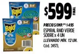 Supermercados Yaguar Raid espiral verde sobre oferta