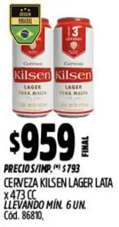 Supermercados Yaguar Kilsen lager cerveza lata oferta