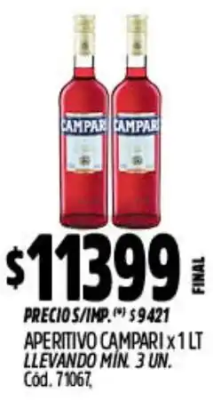 Supermercados Yaguar Campari aperitivo oferta