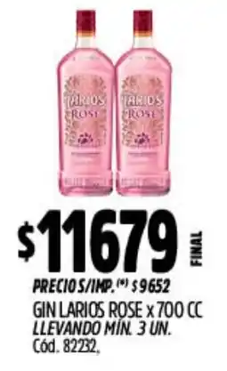Supermercados Yaguar Larios rose gin oferta