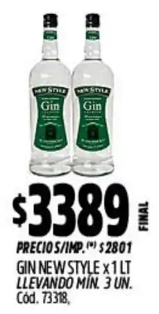 Supermercados Yaguar Gin new style oferta