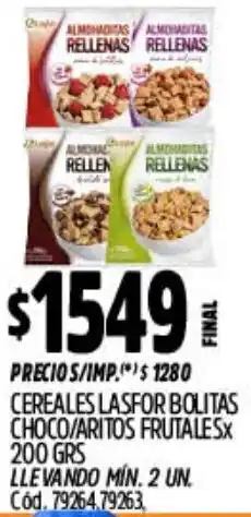 Supermercados Yaguar Cereales lasfor bolitas choco/aritos frutales oferta