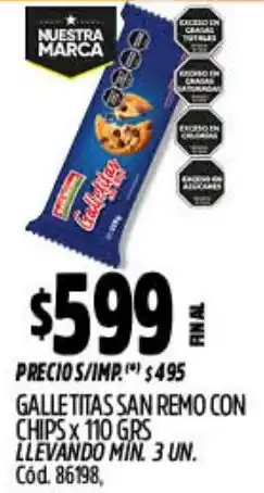 Supermercados Yaguar San remo galletitas con chips oferta