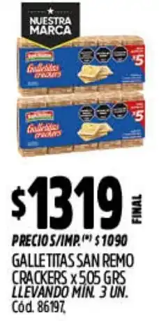 Supermercados Yaguar San remo galletitas crackers oferta