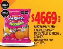 Supermercados Yaguar Misky caramelos masticables surtidos oferta