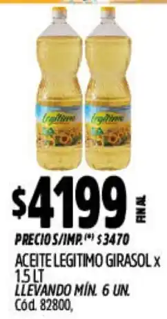 Supermercados Yaguar Legitimo aceite girasol oferta