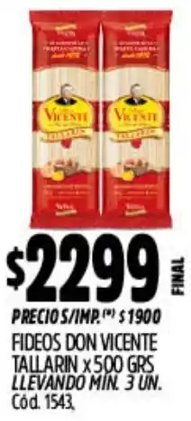 Supermercados Yaguar Don vicente fideos tallarin oferta