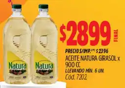 Supermercados Yaguar Natura aceite girasol oferta
