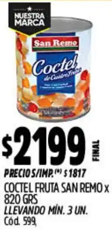 Supermercados Yaguar San remo coctel fruta oferta