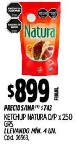 Supermercados Yaguar Natura ketchup d/p oferta