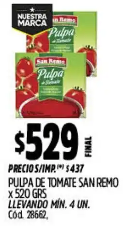 Supermercados Yaguar Pulpa de tomate san remo oferta