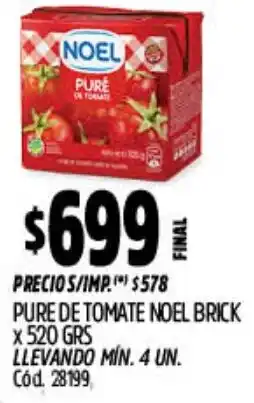 Supermercados Yaguar Noel pure de tomate brick oferta