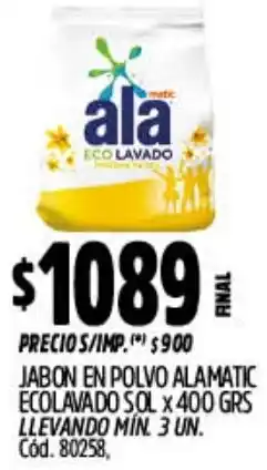 Supermercados Yaguar Ala jabon en polvo matic ecolavado sol oferta