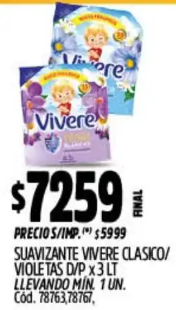 Supermercados Yaguar Vivere suavizante clasico/ violetas d/p oferta