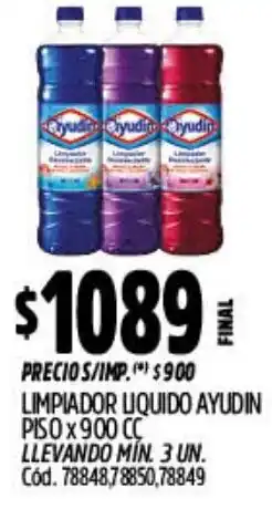 Supermercados Yaguar Ayudín limpiador liquido piso oferta