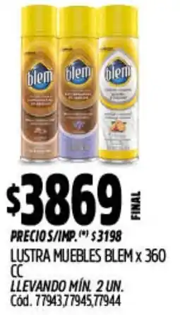 Supermercados Yaguar Blem lustra muebles oferta