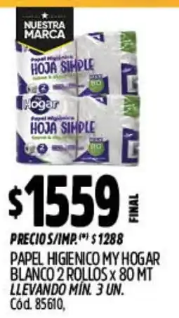 Supermercados Yaguar My hogar papel higienico blanco oferta