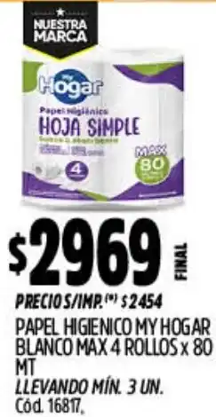 Supermercados Yaguar Papel higienico my hogar blanco max oferta