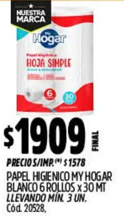 Supermercados Yaguar My hogar papel higienico blanco oferta