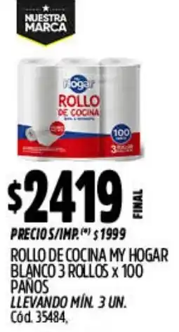 Supermercados Yaguar Rollo de cocina my hogar blanco oferta