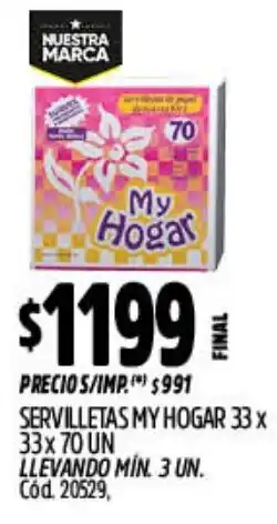 Supermercados Yaguar My hogar servilletas oferta