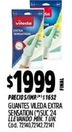 Supermercados Yaguar Vileda guantes extra sensation oferta